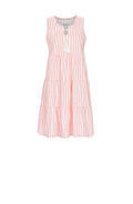 Kleid gestreift im Stufenlook – Rosa/Creme