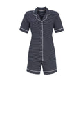 Shorty-Pyjama mit durchgeknöpftem Oberteil