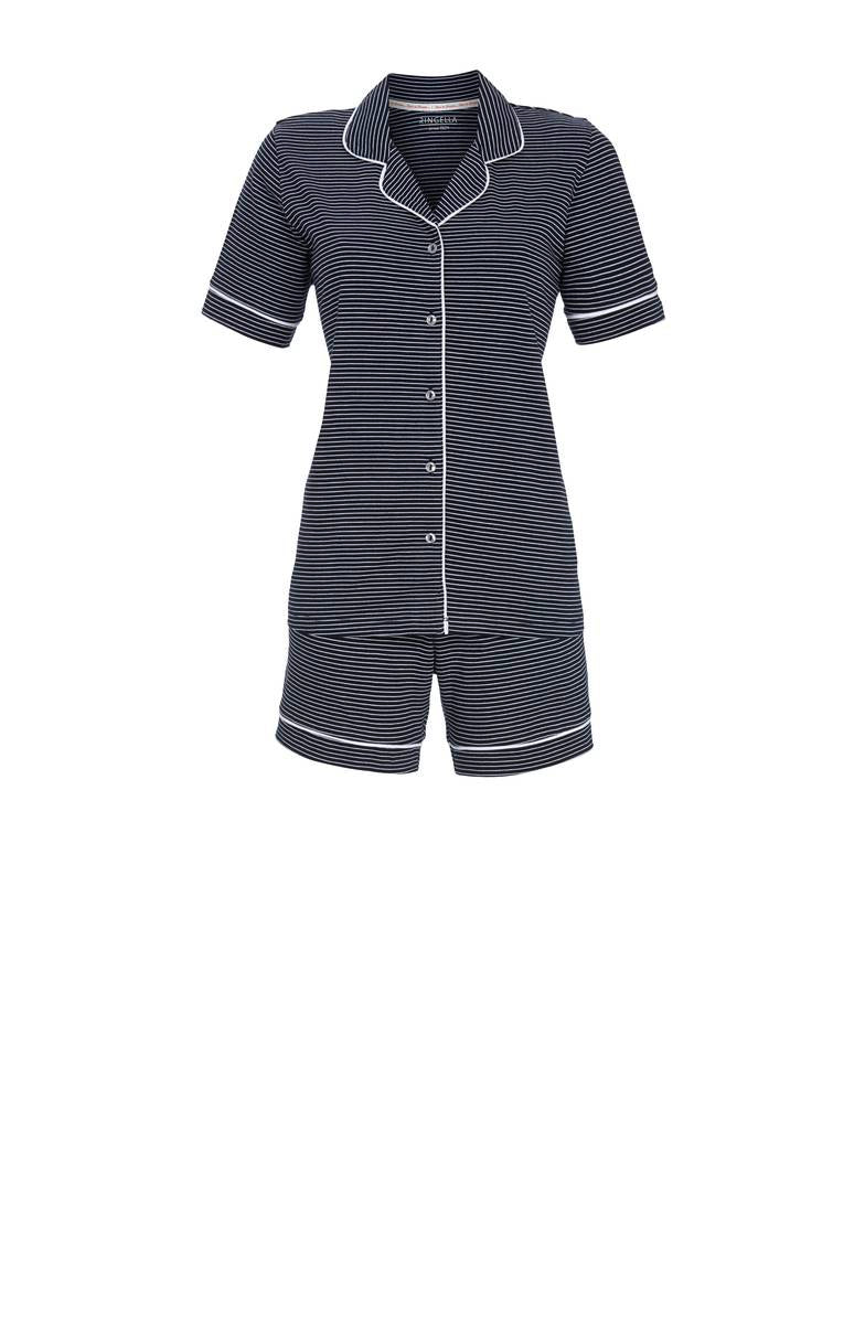 Shorty-Pyjama mit durchgeknöpftem Oberteil