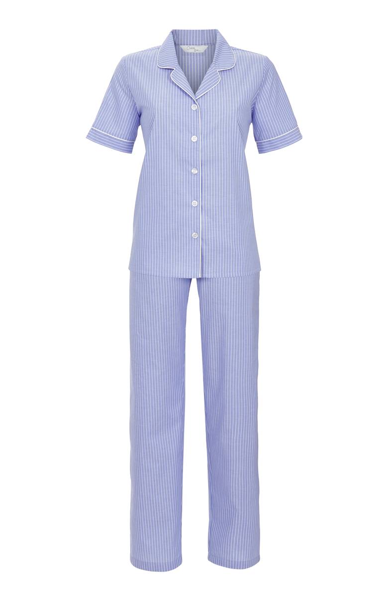 Pyjama aus Webware – Streifen Hellblau/Weiß